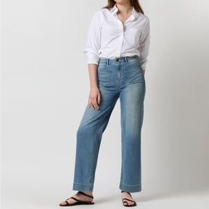 Ann Mashburn Coco Patch Pocket Jean in "7-Year Indigo Stretch Denim" Size 32